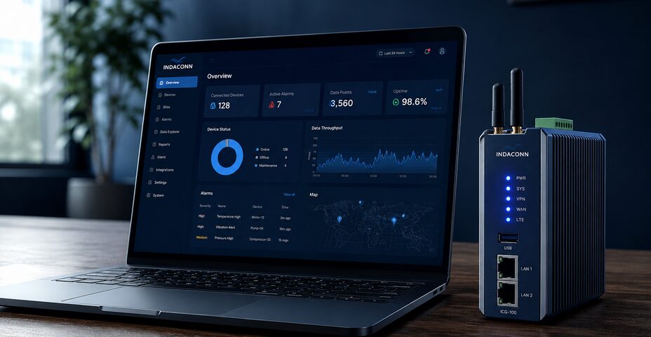 Dashboard INDACONN su monitor in sala controllo